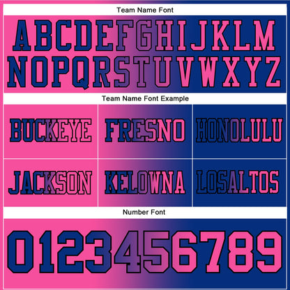 Custom Royal Pink-Black Authentic Gradient Fashion Football Jersey