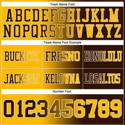 Custom Brown Gold-Cream Authentic Gradient Fashion Football Jersey