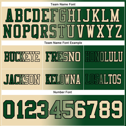 Custom Green Cream-Black Authentic Gradient Fashion Football Jersey