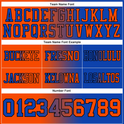 Custom Thunder Blue Orange-Black Authentic Gradient Fashion Football Jersey