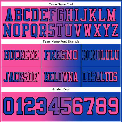 Custom Thunder Blue Pink-Black Authentic Gradient Fashion Football Jersey