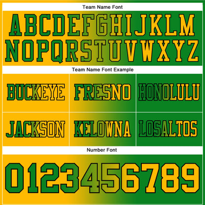 Custom Grass Green Gold-Black Authentic Gradient Fashion Football Jersey