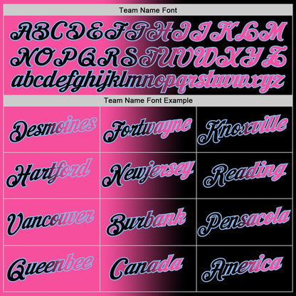Custom Black Pink-Light Blue Gradient Fashion Performance T-Shirt
