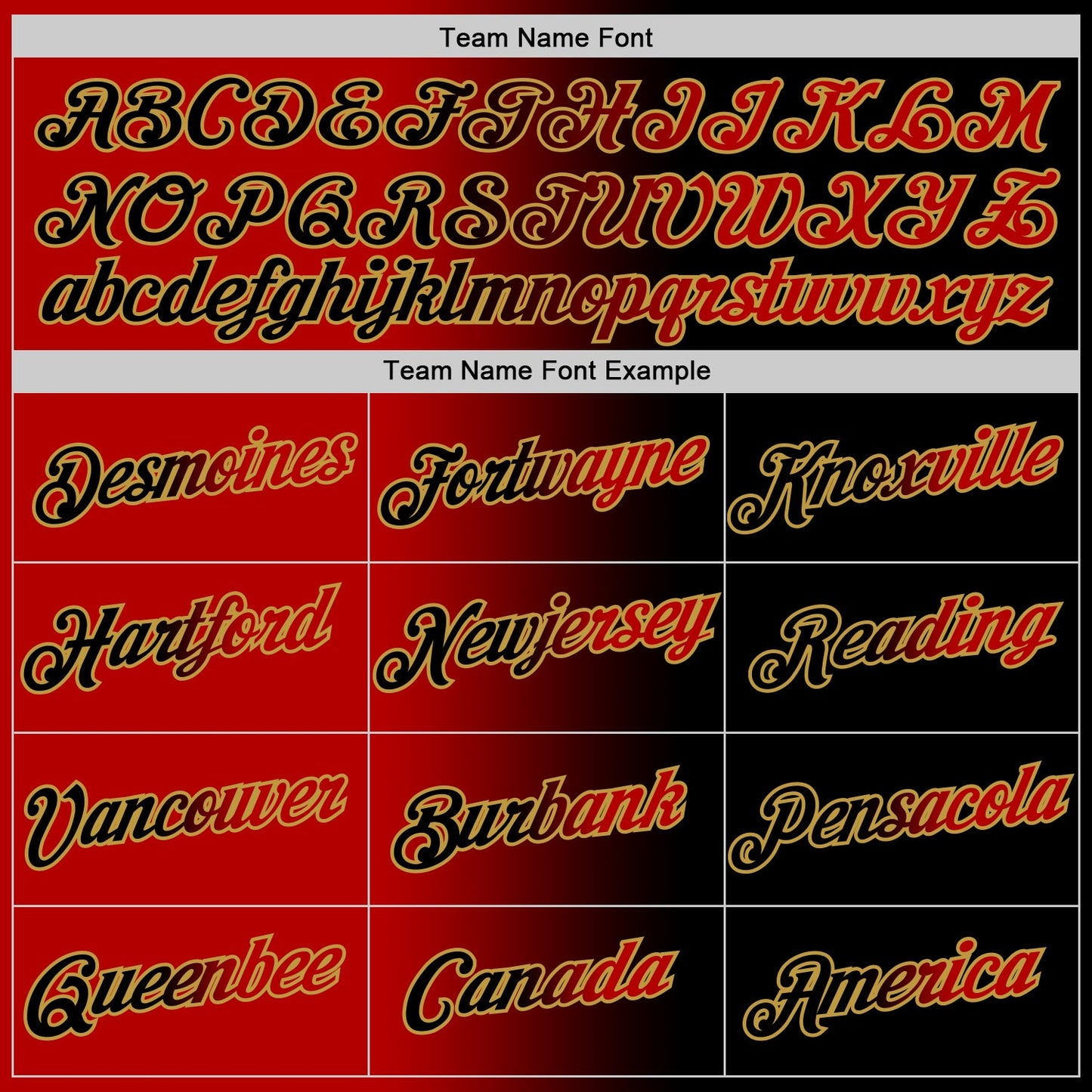 Custom Black Red-Old Gold Gradient Fashion Performance T-Shirt