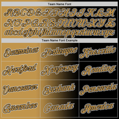 Custom Black Old Gold-White Gradient Fashion Performance T-Shirt