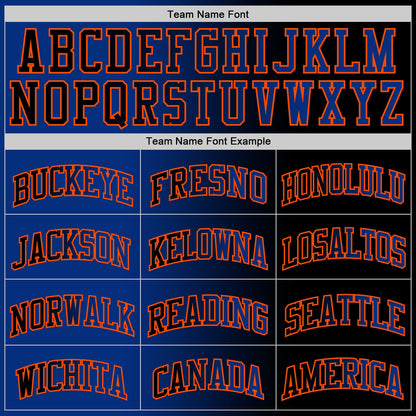 Custom Black Royal-Orange Authentic Gradient Fashion Basketball Jersey