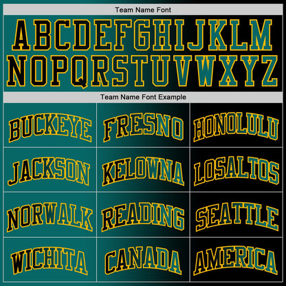 Custom Black Teal-Gold Authentic Gradient Fashion Basketball Jersey