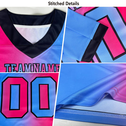 Custom Purple Yellow-Black Authentic Gradient Fashion Scratch Football Jersey