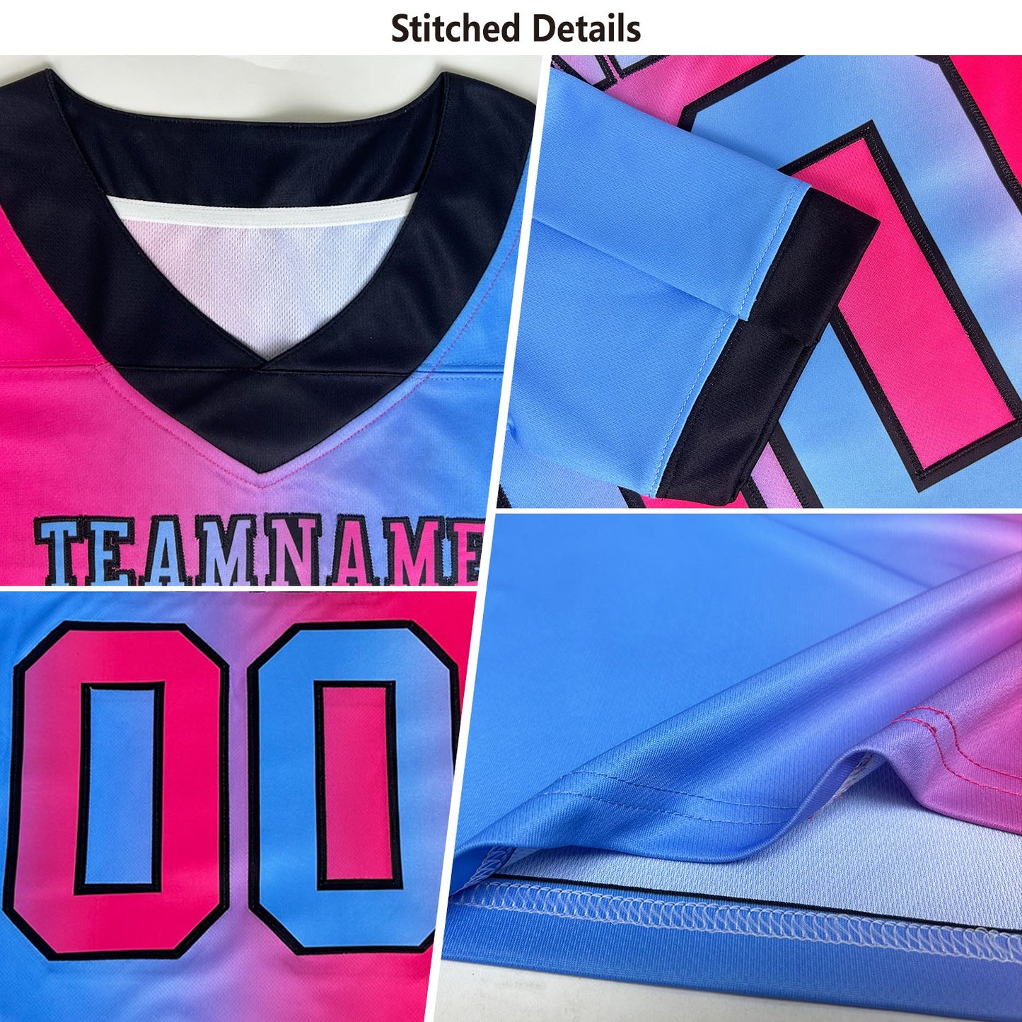 Custom Black Orange-White Authentic Gradient Fashion Scratch Football Jersey