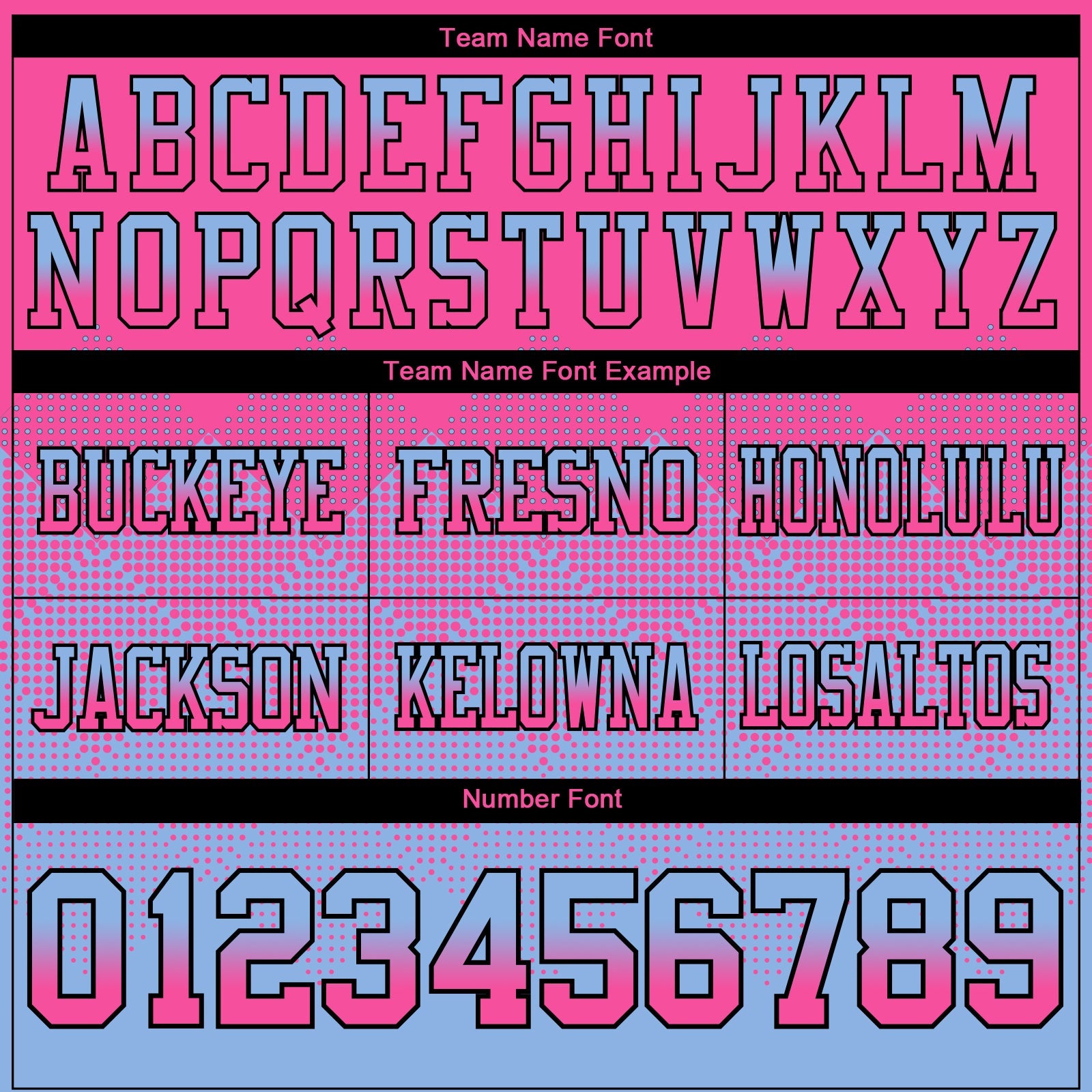 Custom Pink Light Blue-Black Authentic Gradient Square Shape 7V7 Flag Football Jersey