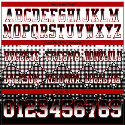 Custom White Black-Red Authentic Gradient Square Shape 7V7 Flag Football Jersey