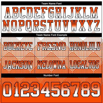 Custom White Orange-Black Authentic Gradient Square Shape 7V7 Flag Football Jersey