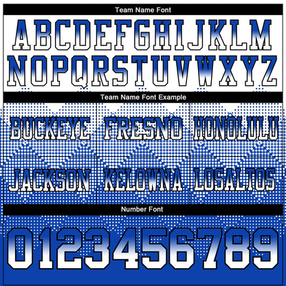 Custom White Thunder Blue-Black Authentic Gradient Square Shape 7V7 Flag Football Jersey