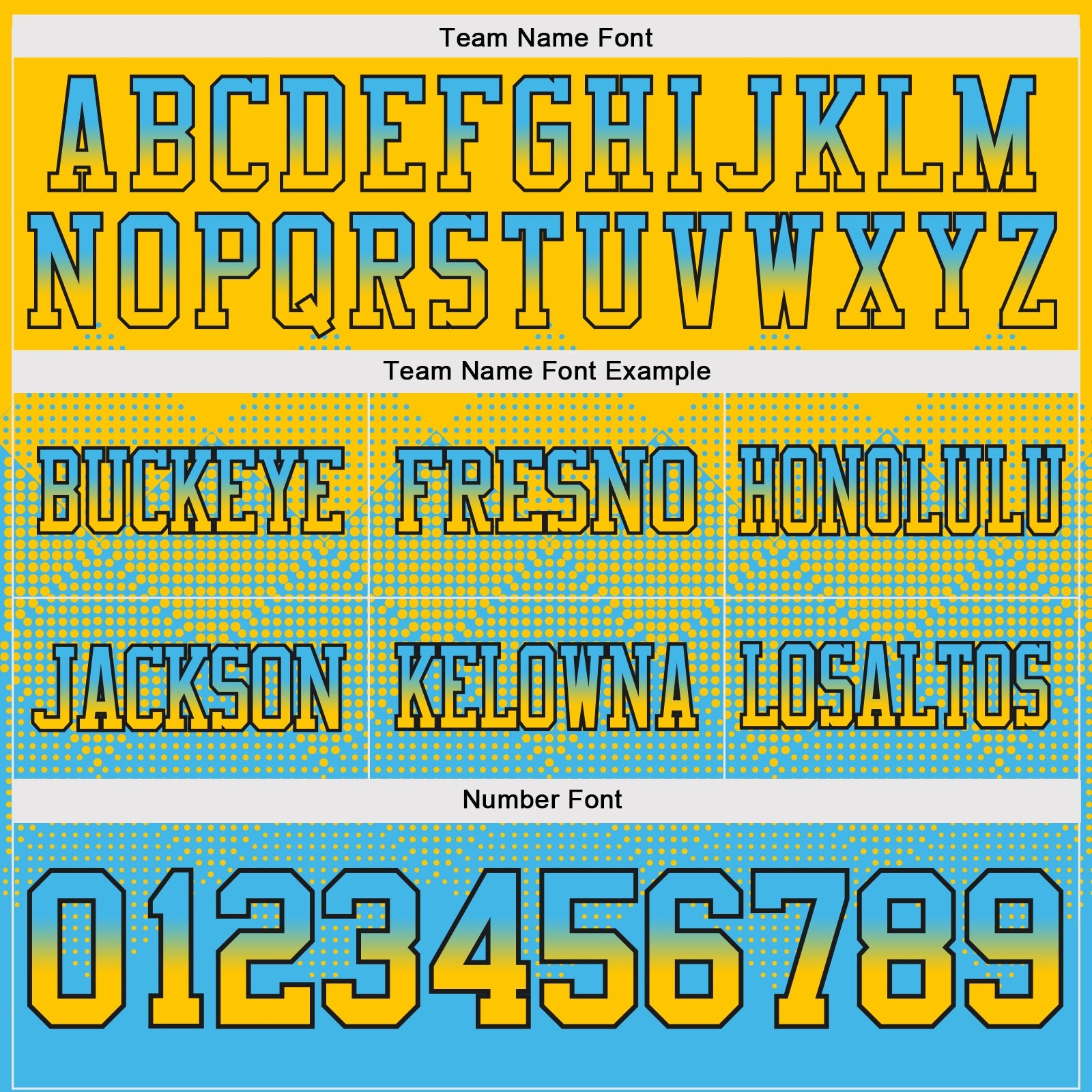 Custom Yellow Sky Blue-Black Authentic Gradient Square Shape 7V7 Flag Football Jersey