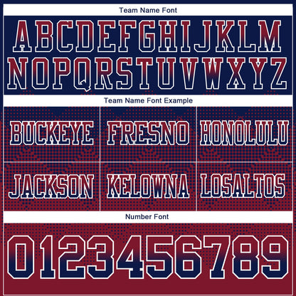 Custom Navy Crimson-White Authentic Gradient Square Shape 7V7 Flag Football Jersey