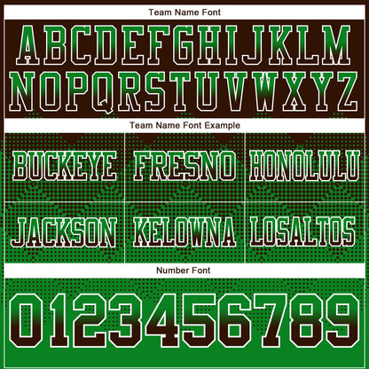 Custom Brown Grass Green-White Authentic Gradient Square Shape 7V7 Flag Football Jersey