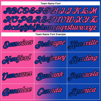 Custom Thunder Blue Pink-Black Gradient Fashion Performance T-Shirt