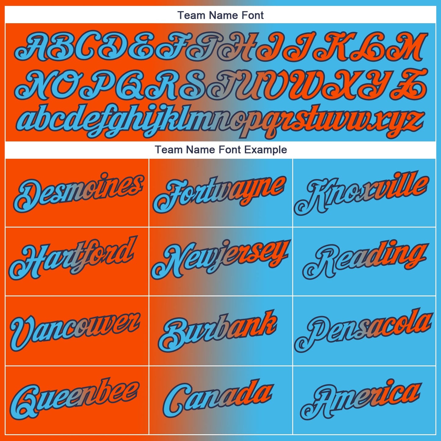 Custom Sky Blue Orange-Navy Gradient Fashion Performance T-Shirt