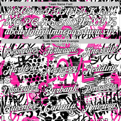 Custom Graffiti Pattern White-Black 3D Authentic Baseball Jersey