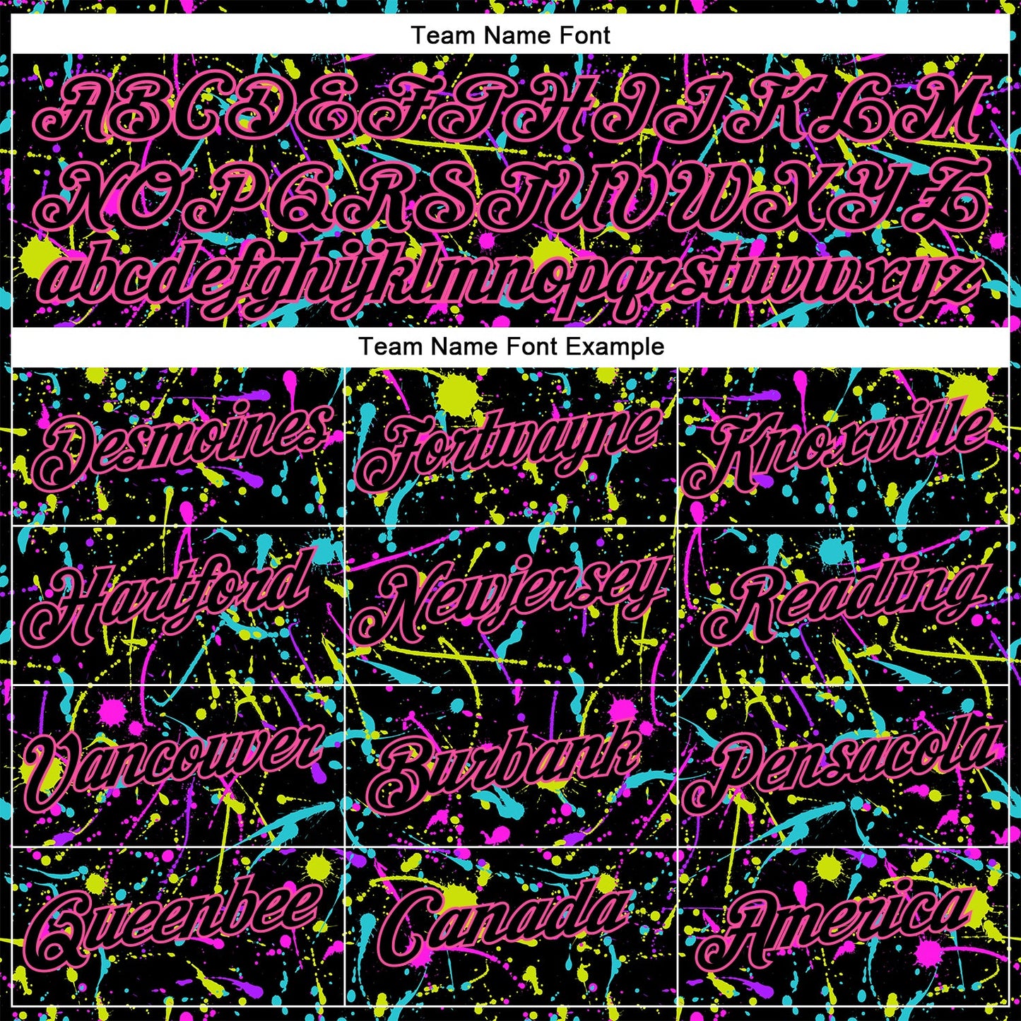 Custom Graffiti Pattern Black-Pink 3D Neon Splatter Performance T-Shirt