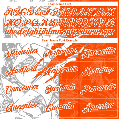 Custom Graffiti Pattern Orange-White Scratch 3D Performance T-Shirt