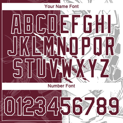 Custom Graffiti Pattern Burgundy-White Scratch 3D Performance T-Shirt