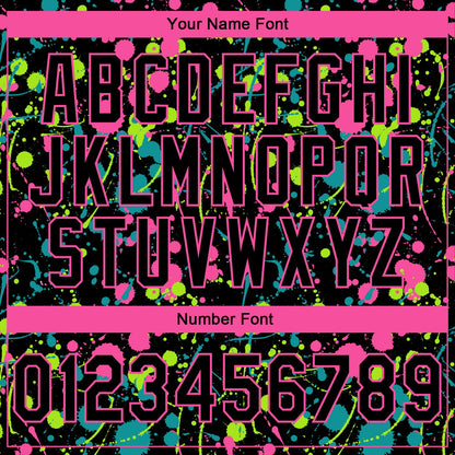 Custom Stitched Graffiti Pattern Black-Pink 3D Splash Grunge Art Sports Pullover Sweatshirt Hoodie