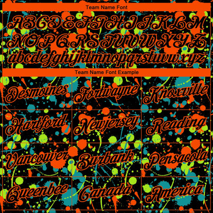 Custom Stitched Graffiti Pattern Black-Orange 3D Splash Grunge Art Sports Pullover Sweatshirt Hoodie