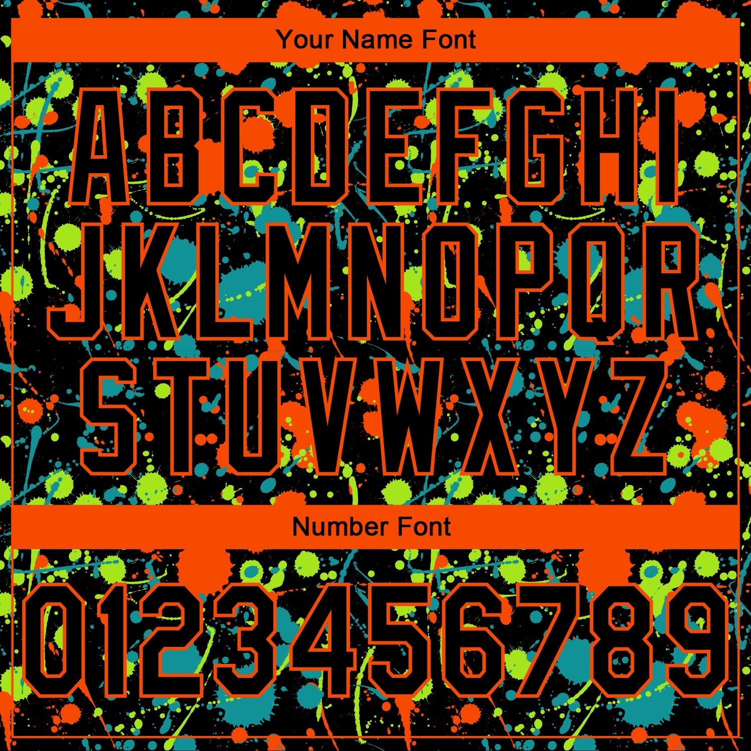 Custom Stitched Graffiti Pattern Black-Orange 3D Splash Grunge Art Sports Pullover Sweatshirt Hoodie