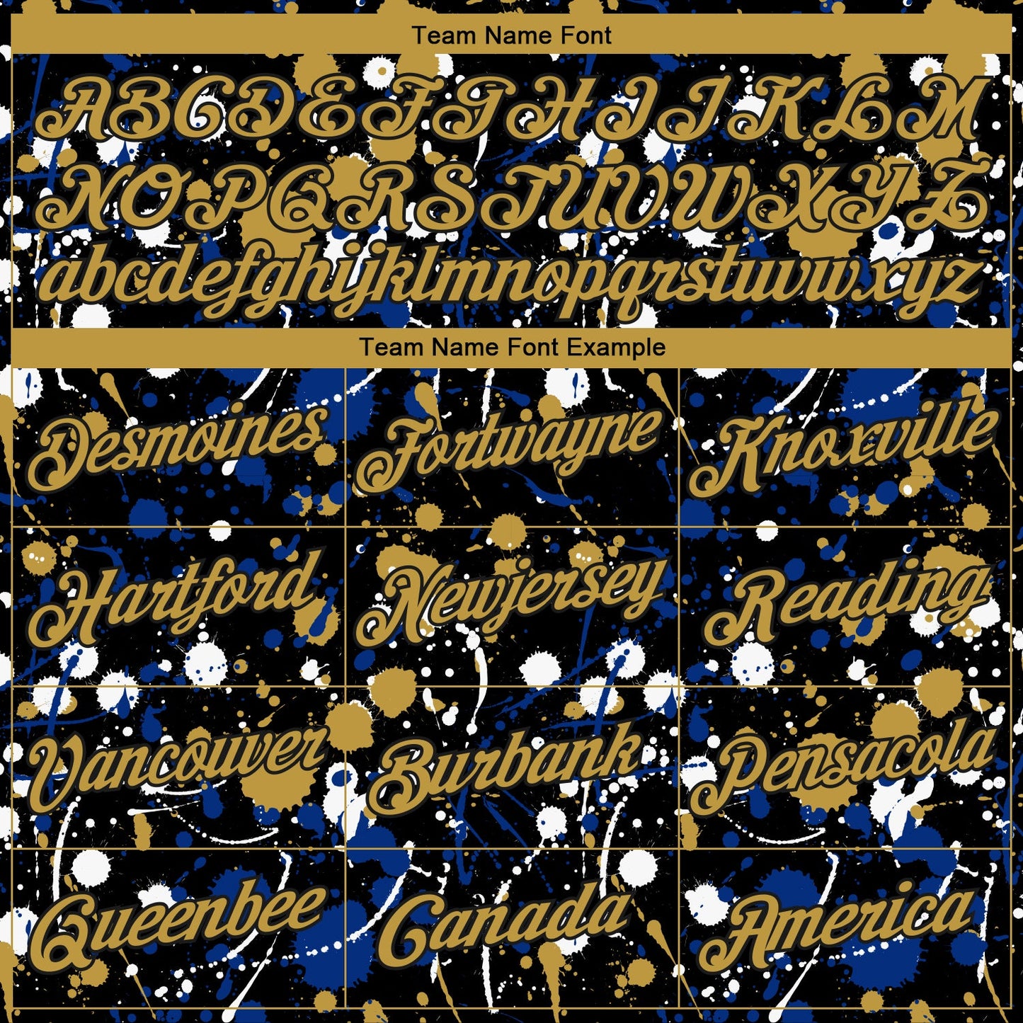 Custom Stitched Graffiti Pattern Old Gold-Black 3D Splash Grunge Art Sports Pullover Sweatshirt Hoodie