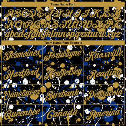 Custom Stitched Graffiti Pattern Old Gold-Black 3D Splash Grunge Art Sports Pullover Sweatshirt Hoodie