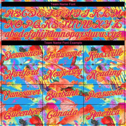 Custom Stitched Graffiti Pattern Hot Pink Black-Yellow 3D Watercolor Grunge Art Sports Pullover Sweatshirt Hoodie