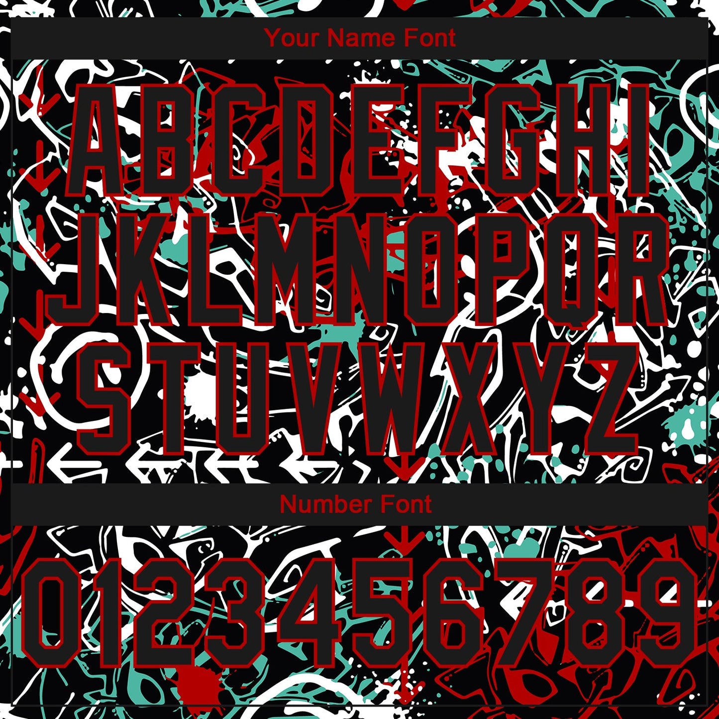 Custom Stitched Graffiti Pattern Black-Red 3D Abstract Grunge Art Sports Pullover Sweatshirt Hoodie