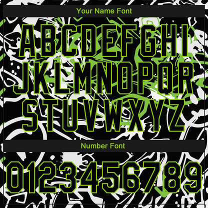 Custom Stitched Graffiti Pattern Black-Aurora Green 3D Abstract Grunge Art Sports Pullover Sweatshirt Hoodie