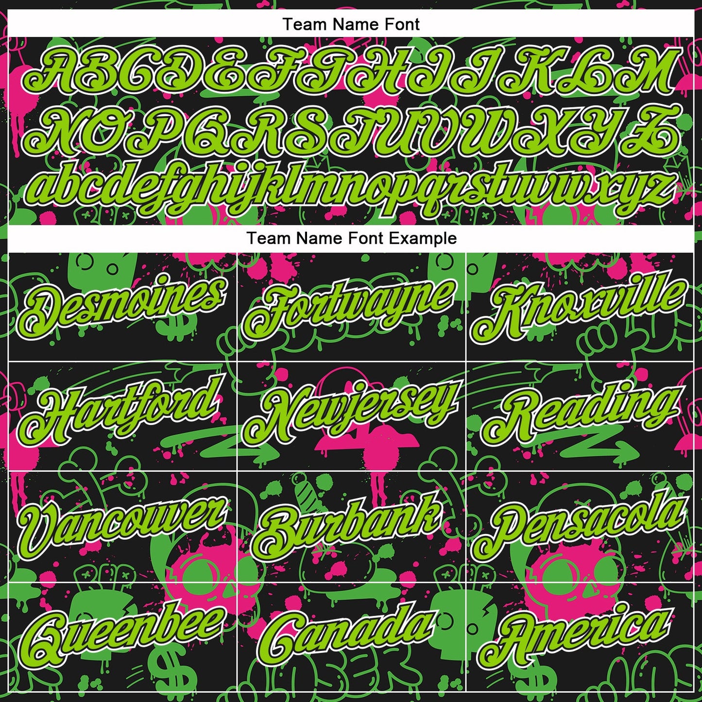 Custom Stitched Graffiti Pattern Neon Green Black-White 3D Abstract Grunge Art Sports Pullover Sweatshirt Hoodie