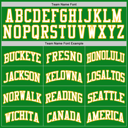 Custom Grass Green White-Gold Authentic Basketball Jersey