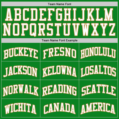 Custom Grass Green White-Old Gold Authentic Basketball Jersey