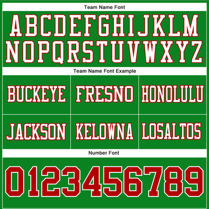 Custom Grass Green Red-White Authentic Football Jersey
