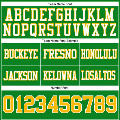 Custom Grass Green Gold-White Authentic Football Jersey