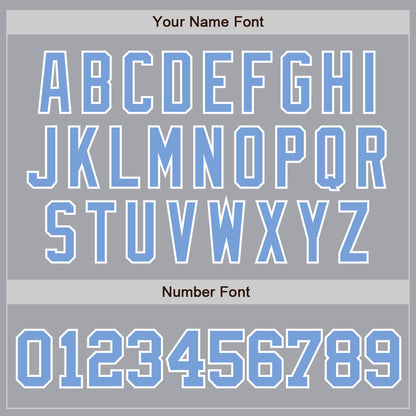 Custom Gray Light Blue-White Authentic Baseball Jersey