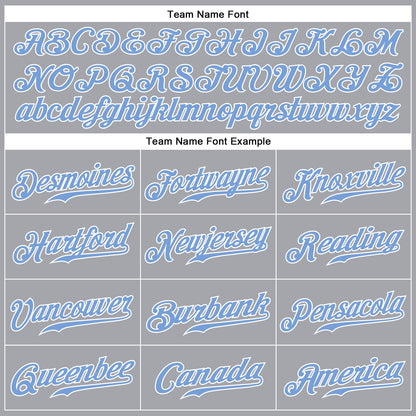 Custom Gray Light Blue-White Authentic Sleeveless Baseball Jersey