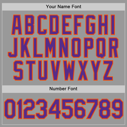 Custom Gray Purple-Orange Performance T-Shirt