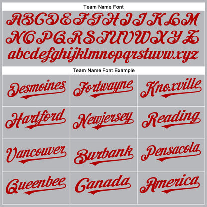 Custom Gray Black Pinstripe Red-White Authentic Baseball Jersey