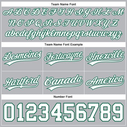 Custom Gray White-Kelly Green Authentic Basketball Shorts