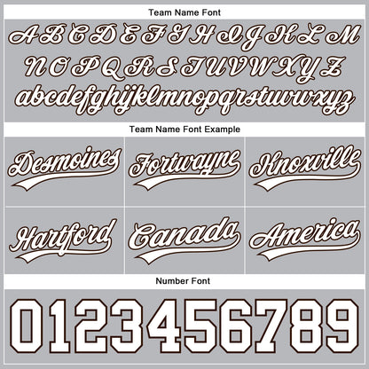 Custom Gray White-Brown Authentic Basketball Shorts