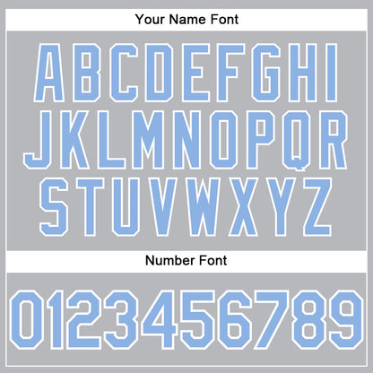 Custom Gray Light Blue-White Performance T-Shirt