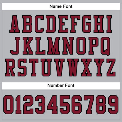 Custom Gray Crimson-Black Mesh Authentic Football Jersey