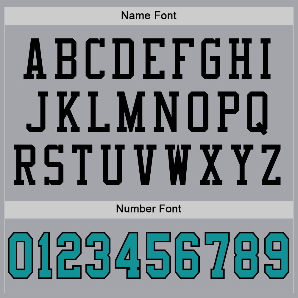 Custom Gray Teal-Black Mesh Authentic Football Jersey