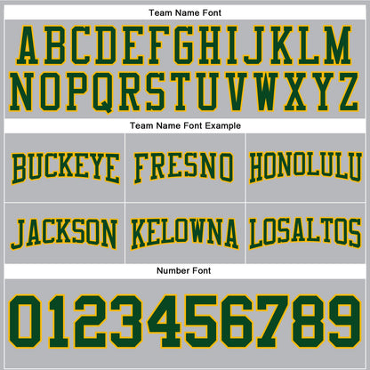 Custom Stitched Gray Green-Gold Football Pullover Sweatshirt Hoodie