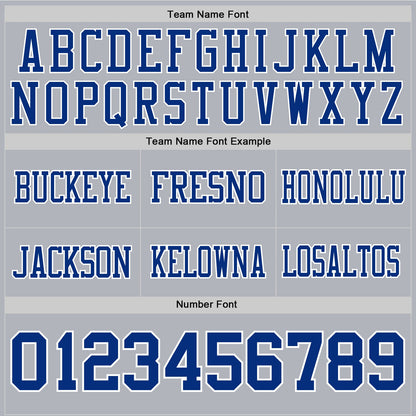 Custom Gray Royal-White Authentic Football Jersey